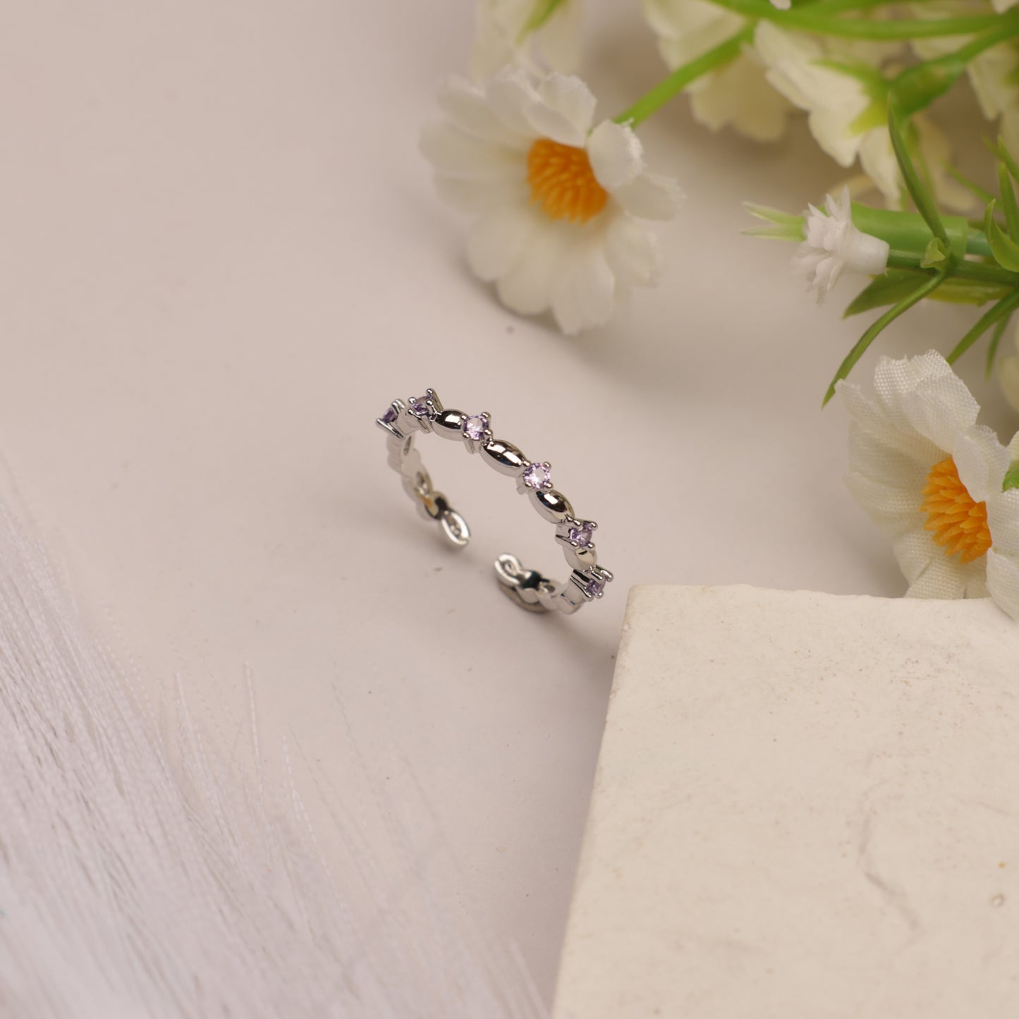 Eternity Thin Adjustable Ring