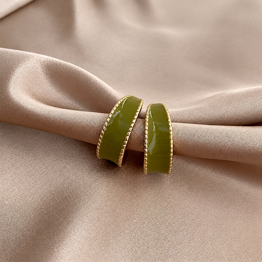 Olive Green Hoop Earrings