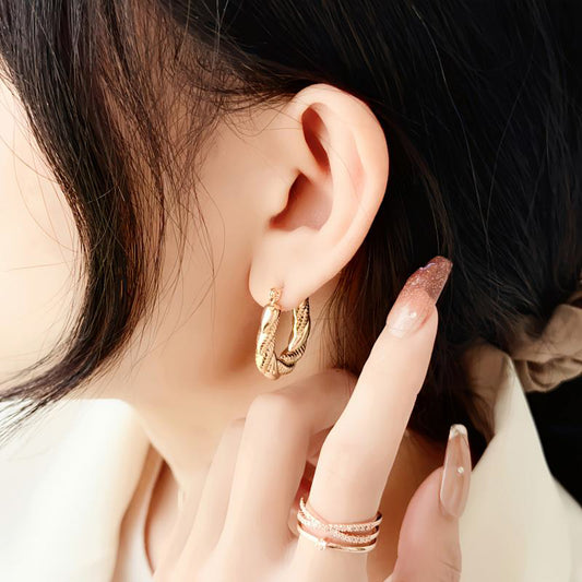 Chunky Twist Hoop Earrings