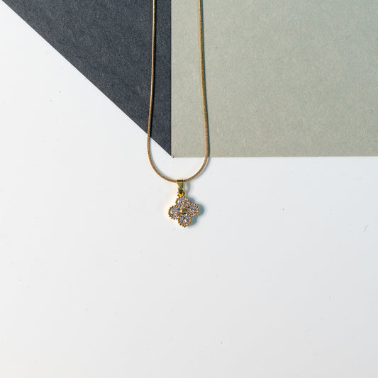 Stone Studded Clover Pendant