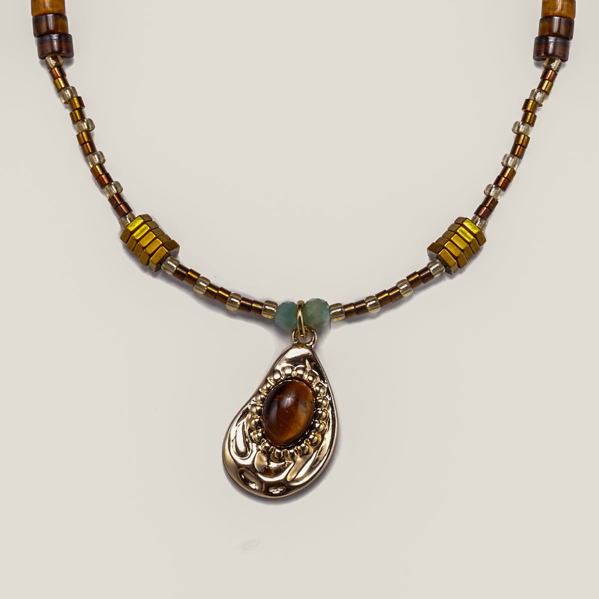 Retro Tiger Eye Necklace