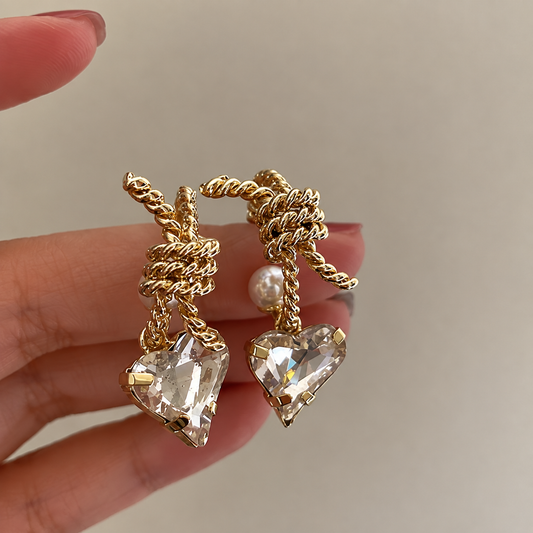 Asymmetrical Heart Drop Earrings