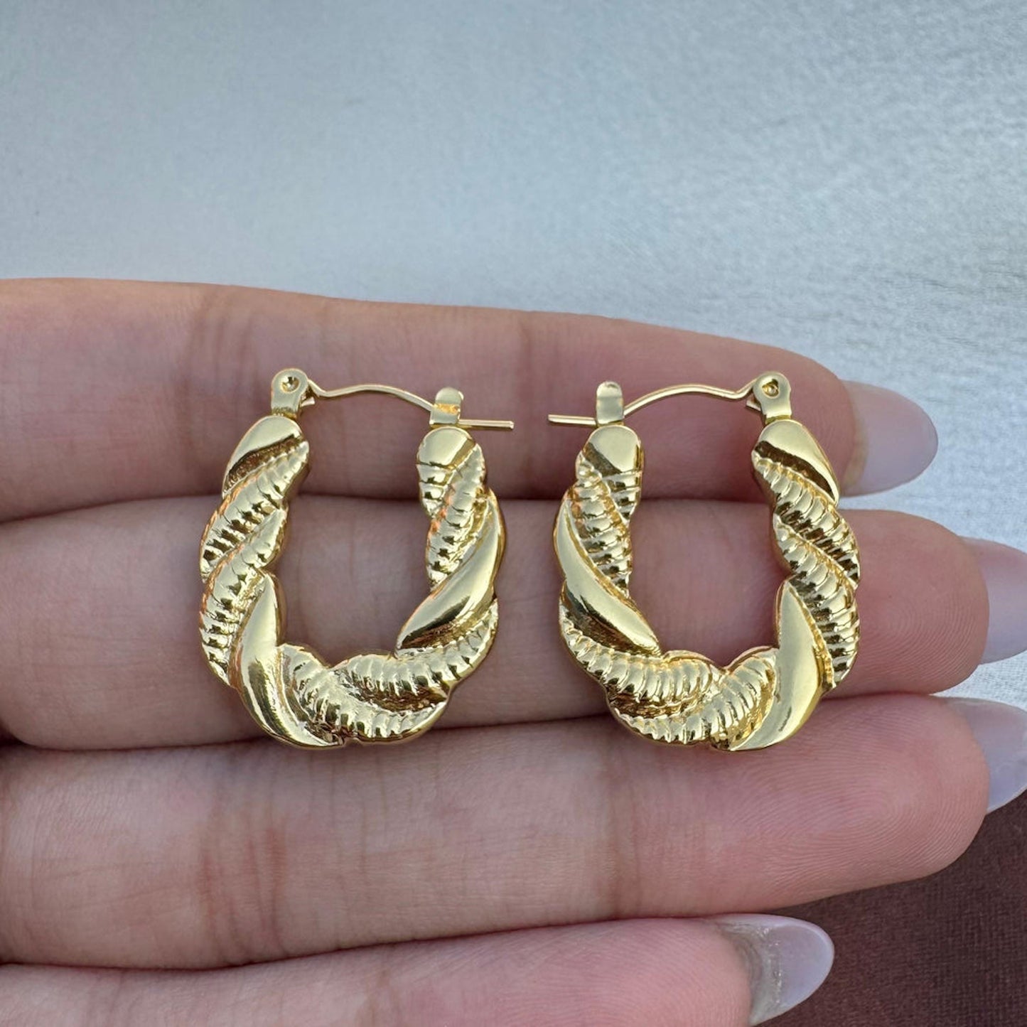 Chunky Twist Hoop Earrings