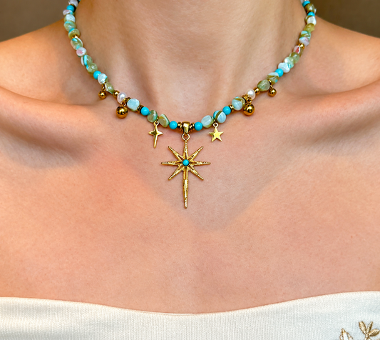 Vintage Style Star Beaded Necklace