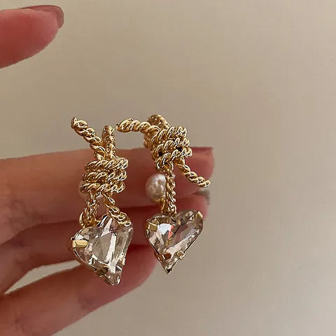 Asymmetrical Heart Drop Earrings