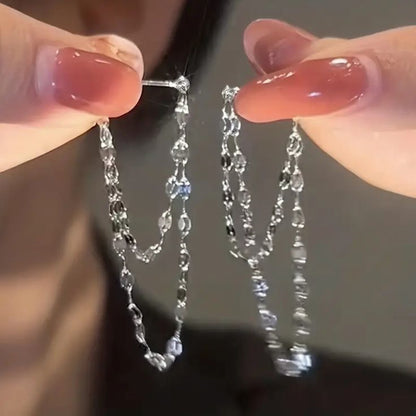 Silver Chain Tassel Earrings