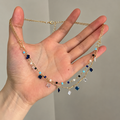 Geometric Ethnic Double Layer Necklace