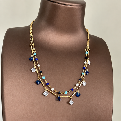 Geometric Ethnic Double Layer Necklace
