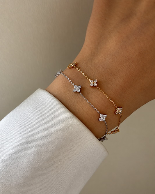 Clover Leaf Zircon Bracelet