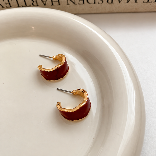 Red Hoop Earrings