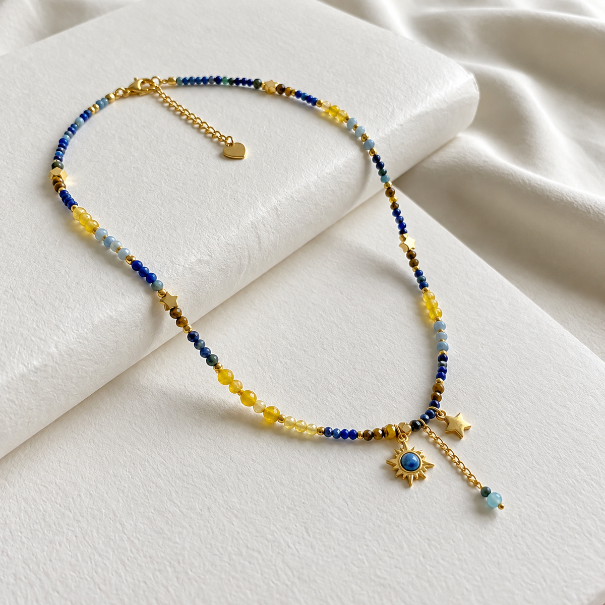 Blue Sun Beading Necklace
