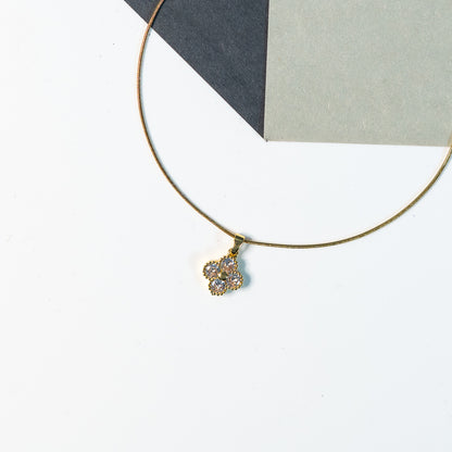 Stone Studded Clover Pendant
