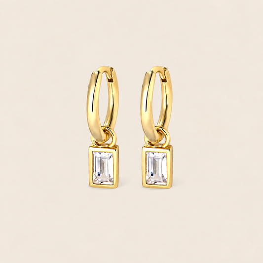 Round Hoops with Zirconia Pendant