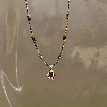 Retro Tiger Eye Necklace