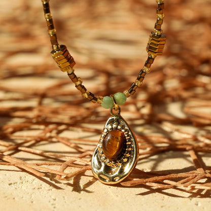 Retro Tiger Eye Necklace