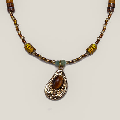 Retro Tiger Eye Necklace