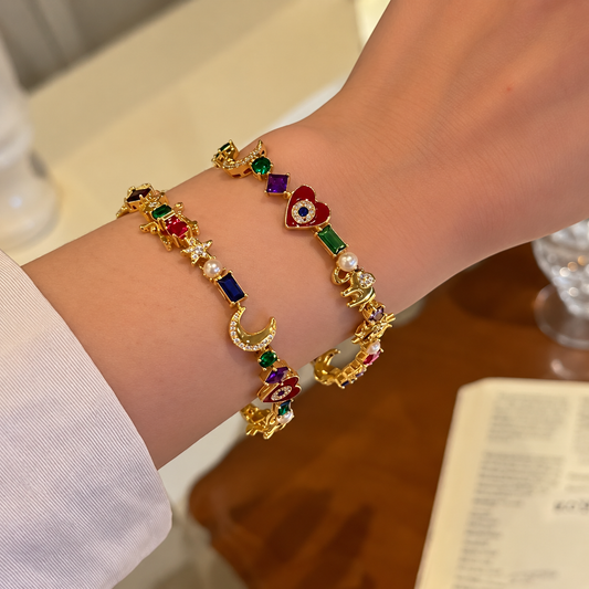 Evil Eye Star Enamel Bracelet