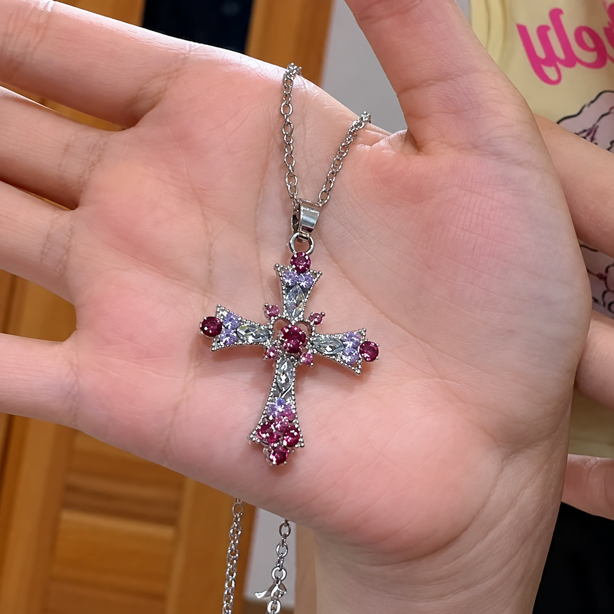 Pink Cross Pendant