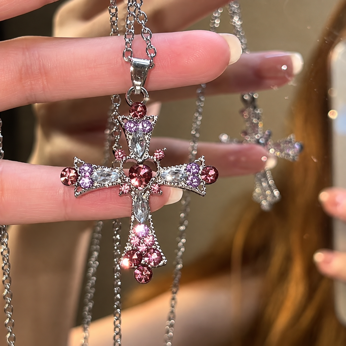 Pink Cross Pendant