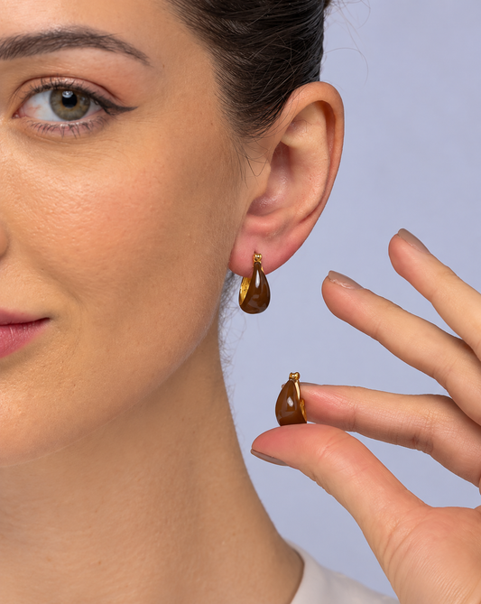Mocha Hoop earrings(small)