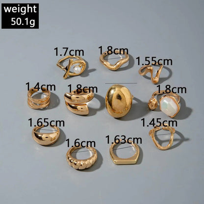 Gold Plated Stackable Rings Pack of 10