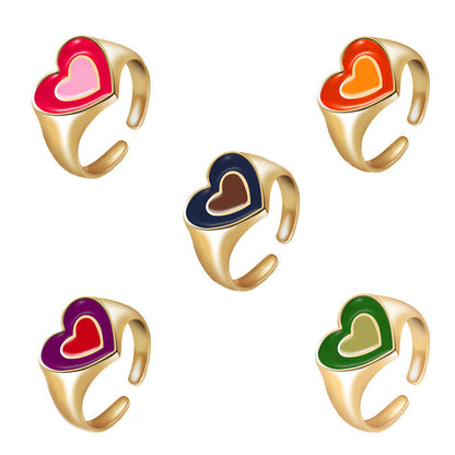 Heart Adjustable Rings (Set of 5)