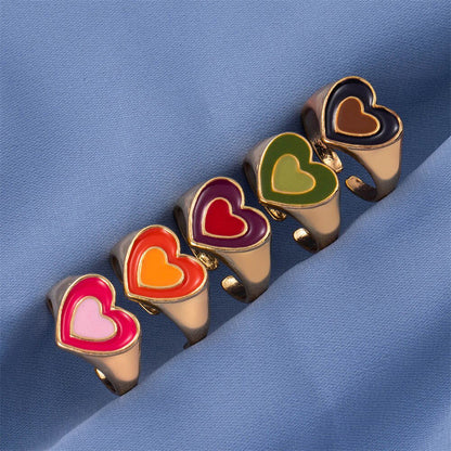Heart Adjustable Rings (Set of 5)