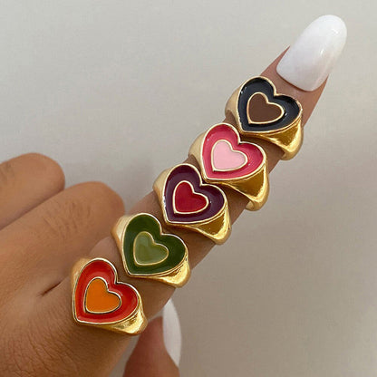 Heart Adjustable Rings (Set of 5)