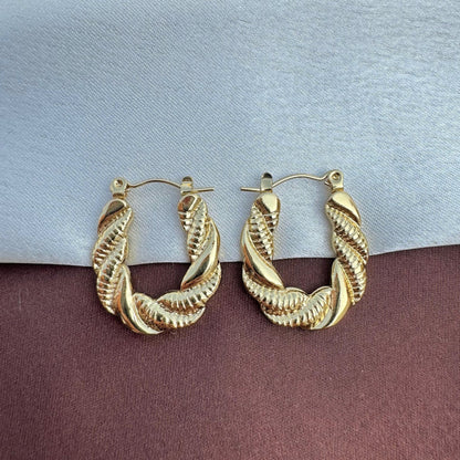 Chunky Twist Hoop Earrings