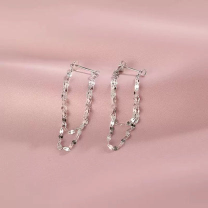 Silver Chain Tassel Earrings