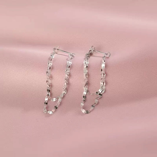 Silver Chain Tassel Earrings